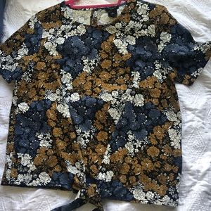 Ann Taylor floral tie shirt